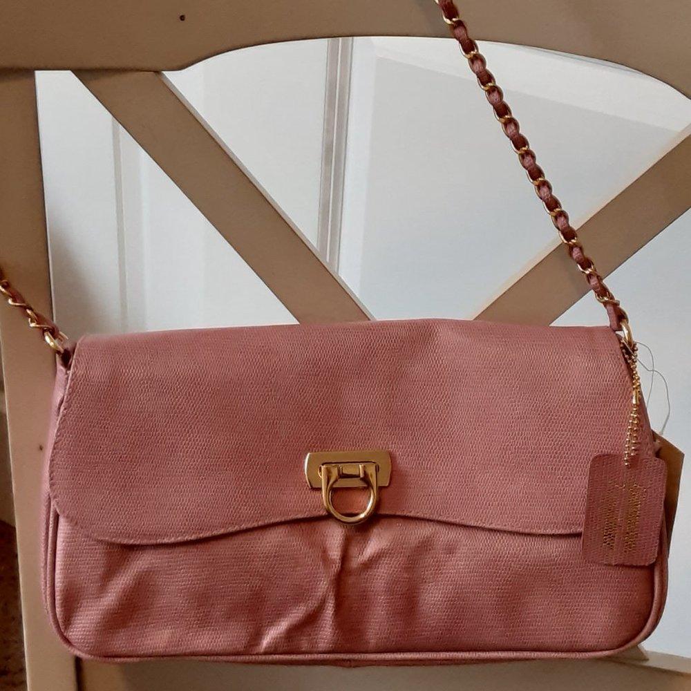 Embossed Leather Shoulder Strap Purse